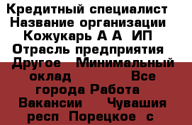 Кредитный специалист › Название организации ­ Кожукарь А.А, ИП › Отрасль предприятия ­ Другое › Минимальный оклад ­ 15 000 - Все города Работа » Вакансии   . Чувашия респ.,Порецкое. с.